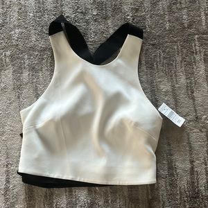 Derek Lam Open Back Top- White with adjustable black straps in back . Size 4.